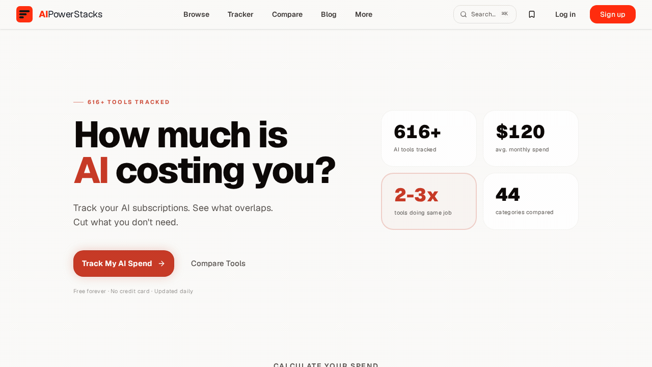Demo: adding AI tools and seeing monthly spend with annual savings